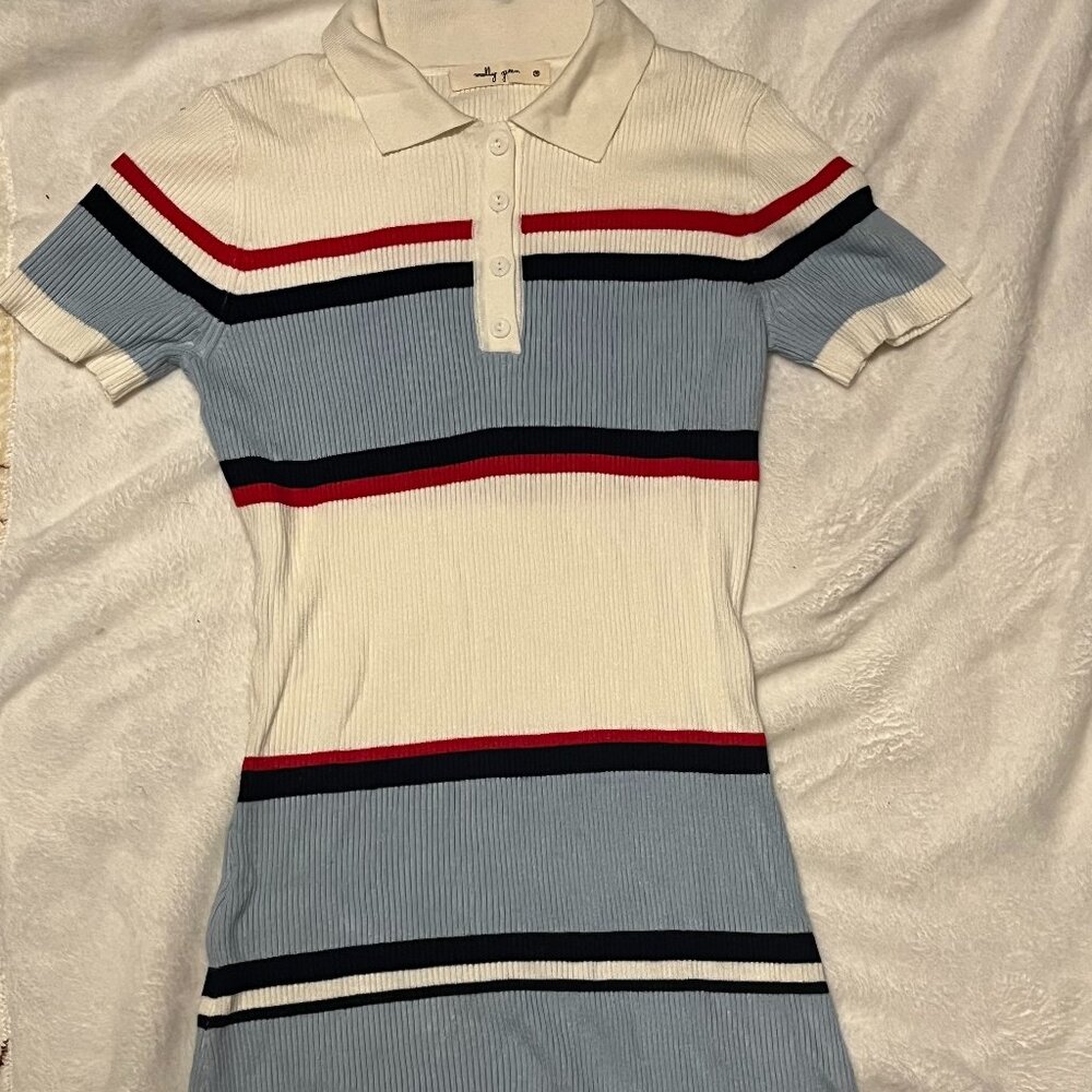 Colorblock Striped Bodycon Sweater Dress
